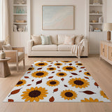 Yellow Sunflower Leaf Scatter Area Rug