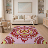 Multi-color and Patterns Vibrant Pink Mandala Floral Area Rug