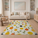 Whimsical Citrus Orchard Fruit Area Rug