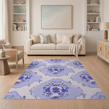 Purple Floral Medallion Area Rug