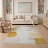 Modern Abstract Yellow Geometric Area Rug