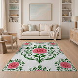 Floral Vintage Pink Rose Floral Vintage Area Rug
