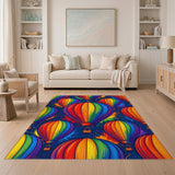 Rainbow Hot Air Balloon Area Rug