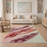 Sweeping Red Watercolor Area Rug