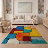 Multi-color and Patterns Vibrant Geometric Multi-Color Area Rug