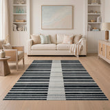 Bold Black White Striped No. 64 Area Rug