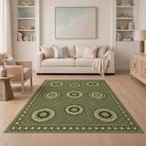 Sage Green Sunflower Persian Area Rug