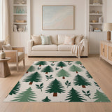 Whimsical Pine Tree Forest Area Rug