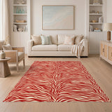 Red Zebra Stripe Area Rug