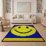 Yellow Smiley Face Pixel Art Rug