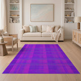 Vibrant Purple Plaid Geometric Area Rug