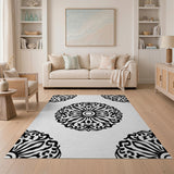 Intricate Black and White Intricate Black White Persian Mandala Rug