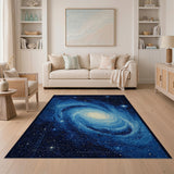 Spiral Galaxy Cosmic Blue Area Rug