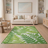 Lush Green Fern Fronds Area Rug