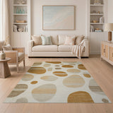 Abstract Pebble Beige Area Rug