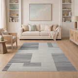 Geometric Modern Modern Grey Geometric Stripe Area Rug