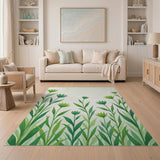 Lush Green Floral Area Rug