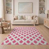 Pink Vibrant Pink Diamond Southwestern Area Rug