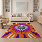 Vibrant Multi-Color Geometric Flower Area Rug