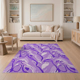 Purple Fluid Abstract Area Rug