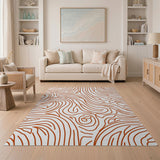 Abstract Orange Wave Area Rug