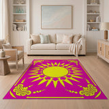 Ornate Sunburst Pink Area Rug