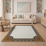 Traditional Persian Ornate Orange Floral Border Area Rug