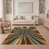 Multi-color and Patterns Radiant Starburst Geometric Area Rug