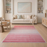 Ombre Pink Gradient Stripe Area Rug