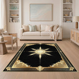 Gold Starburst Black Area Rug