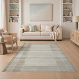 Geometric Modern Beige Geometric Grid Area Rug