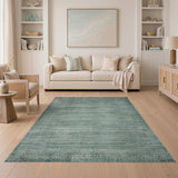 Teal Geometric Textured Area Rug