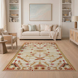 Cream Terracotta Southwestern Geometric Rug