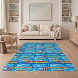 Rainbow Boarding Pass Washable Rug