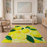 Vibrant Lemon Fruit Pattern Fruit Pattern Area Rug