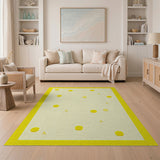 Yellow Circles Triangles Geometric Area Rug
