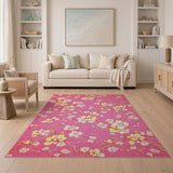 Pink Cherry Blossom Floral Area Rug