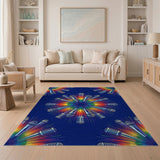Rainbow Microphone Burst Area Rug