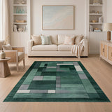 Emerald Green Geometric Modern Green Area Rug