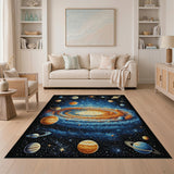 Vibrant Solar System Galaxy Area Rug