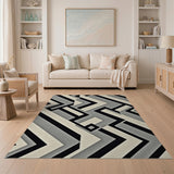 Bold Geometric Black White No. 9 Area Rug
