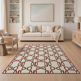 Geometric Rust Bowtie Area Rug