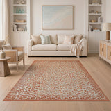 Terracotta Leopard Print Area Rug