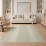 Geometric Modern Beige Vertical Stripe Textured Area Rug