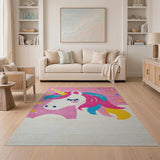 Sparkling Pink Unicorn Kids Shag Rug