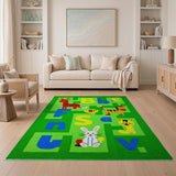 Kids Alphabet Animals Maze Area Rug