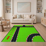 Green Race Track Kids Play Rug