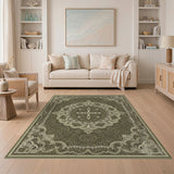 Distressed Green Vintage Area Rug