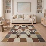 Rustic Stag Patchwork Area Rug