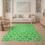 Vibrant Green Geometric Bubble Area Rug